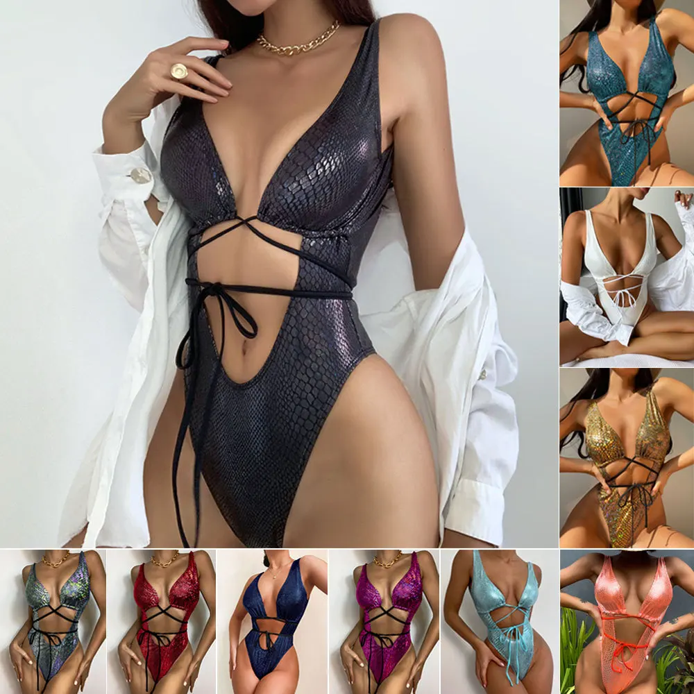 A Bathing Ape Camo - Sexy Pink Snake Print Swimwear donna