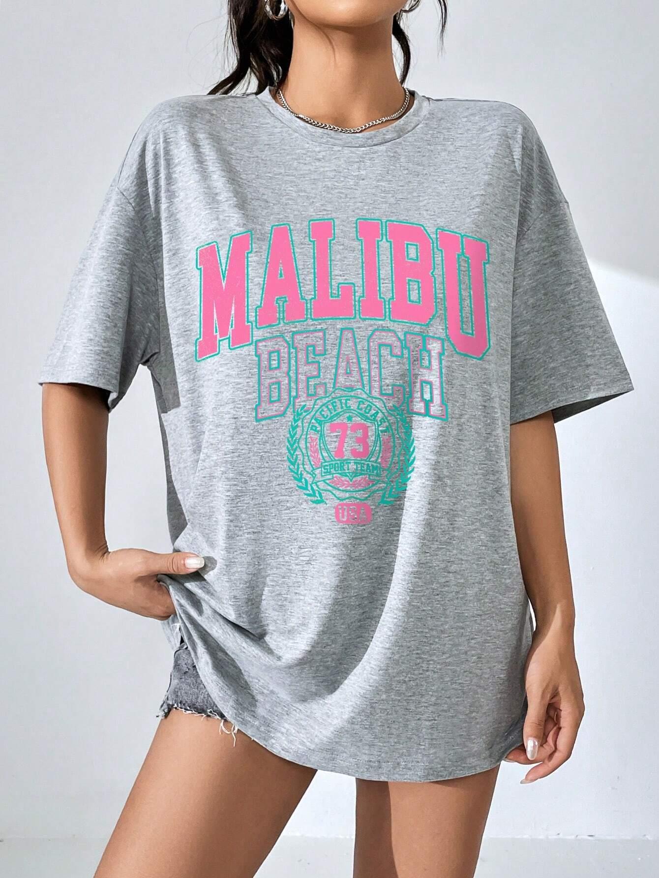 Malibu Beach Stampa di lettere - Streetwear Brand Tees recensione e prezzo