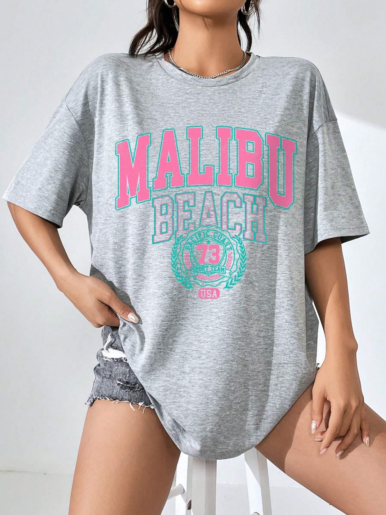 Malibu Beach Stampa di lettere - Streetwear Brand Tees recensione e prezzo
